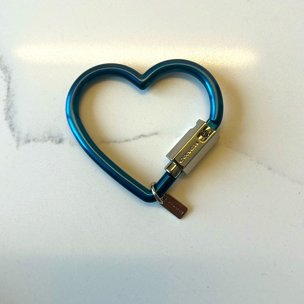 COACH heart shaped carabiner